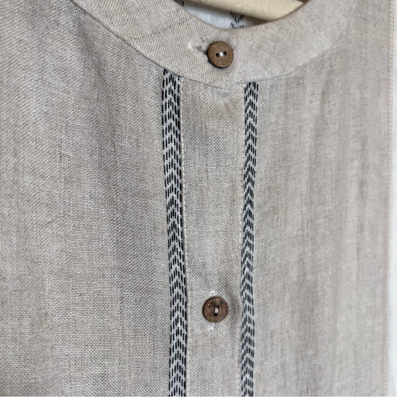 NWOT SPANNER Linen Blend Sleeveless Button Front Midi Dress. Size Medium - Picture 4 of 9